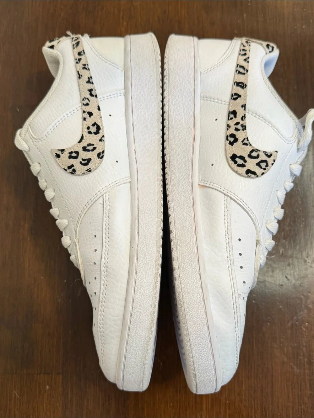 Nike Court Vision Womens Low Shoes Leopard Swoosh Sneakers Size 10 DD9665-100